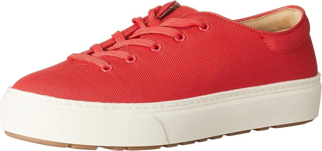 Amazon Essentials Womens Casual Lace Up Platform Sneakers (12, Red)