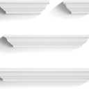 SRIWATANA White Floating Shelves, 24 Inch Solid Wood Storage Wall Shelves Set of 4 Display Ledge Shelves Decor for Bedroom, Living Room, Bathroom, Kitchen - White