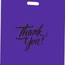 Infinite Pack Thank You Merchandise Bags, Die Cut Handles, Retail Shopping Bags for Boutique - Choose Color & Size (16" X 18", PACK OF 100, Purple)