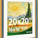 20x20 Frame, Wide Border and Antique Gold Trim Frame