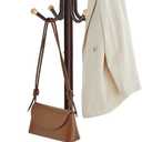 SONGMICS Coat Rack Freestanding, Metal Coat Rack Stand with 12 Hooks and 4 Legs, Holds Clothes, Hats, and Bags, for Entryway, Living Room, Bedroom, Brown URCR031Z01