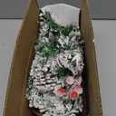 Small Mini Table top Flocked Christmas Tree with 50 LED Lights 24 Inch /2FT Little Prelit Christmas Tree Decorated Gift Boxes and Hanging Ornaments for DIY Christmas Decoration