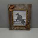 OKSQW 8 x 10 Rustic Wood Picture Frame with Cowboy Design, Solid Wooden Photo Frame with High Definition Glass, Cool Handicrafts Tabletop or Wall Mounting Great for Display for Farmhouse Home Decor