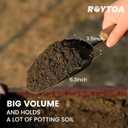 ROYTOA Soil Scoop Garden Trowel, Garden Spade with Ergonomic Walnut Handle, Small Hand Shovel for Transplanting, Digging and Cultivating
