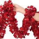 Valentines Day Red Garland Decorations,50Ft Glitter Tinsel Heart Garlands Decor for Tree Mantle Bedroom Office Classroom Party Indoor Outdoor Holiday Home