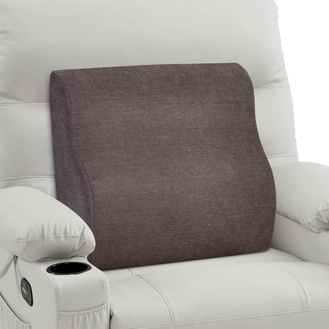 TANYOO Back Support Pillow for Recliner Dual Layer Lumbar Support Pillow with Gel Memory Foam Ergonomic Orthopedic Couch Lumbar Cushions for Elderly Lower Back Pain Relief Washable Cover Brown