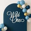 Wooden Wild One Sign for Backdrop, Jungle Theme Party Decorations, First Birthday Party Decoration for Anniversary Baptism Baby Shower Decor