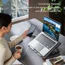 AICHESON Laptop Cooling Pad 5 Fans Up to 17.3 Inch Heavy Notebook Cooler, Blue LED Lights, 2 USB Ports, S035, Blue-5fans