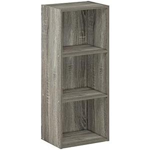 Furinno Luder Bookcase / Book / Storage , 3-Tier, Frenck Oak