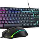 Redragon Updated S107 Gaming Keyboard and Mouse, RGB Gaming Keyboard and 10000 DPI Mouse Combo with 25-Key Anti-Ghosting, 1K Hz Programmable Mice with Software, Plug & Play to PC, Laptop [Upgrade]