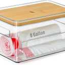 Hudgan Medium (8 Gallon) Trash Bag/Garbage Bag Dispenser with Bamboo Top Suitable for Kitchen Under Sink