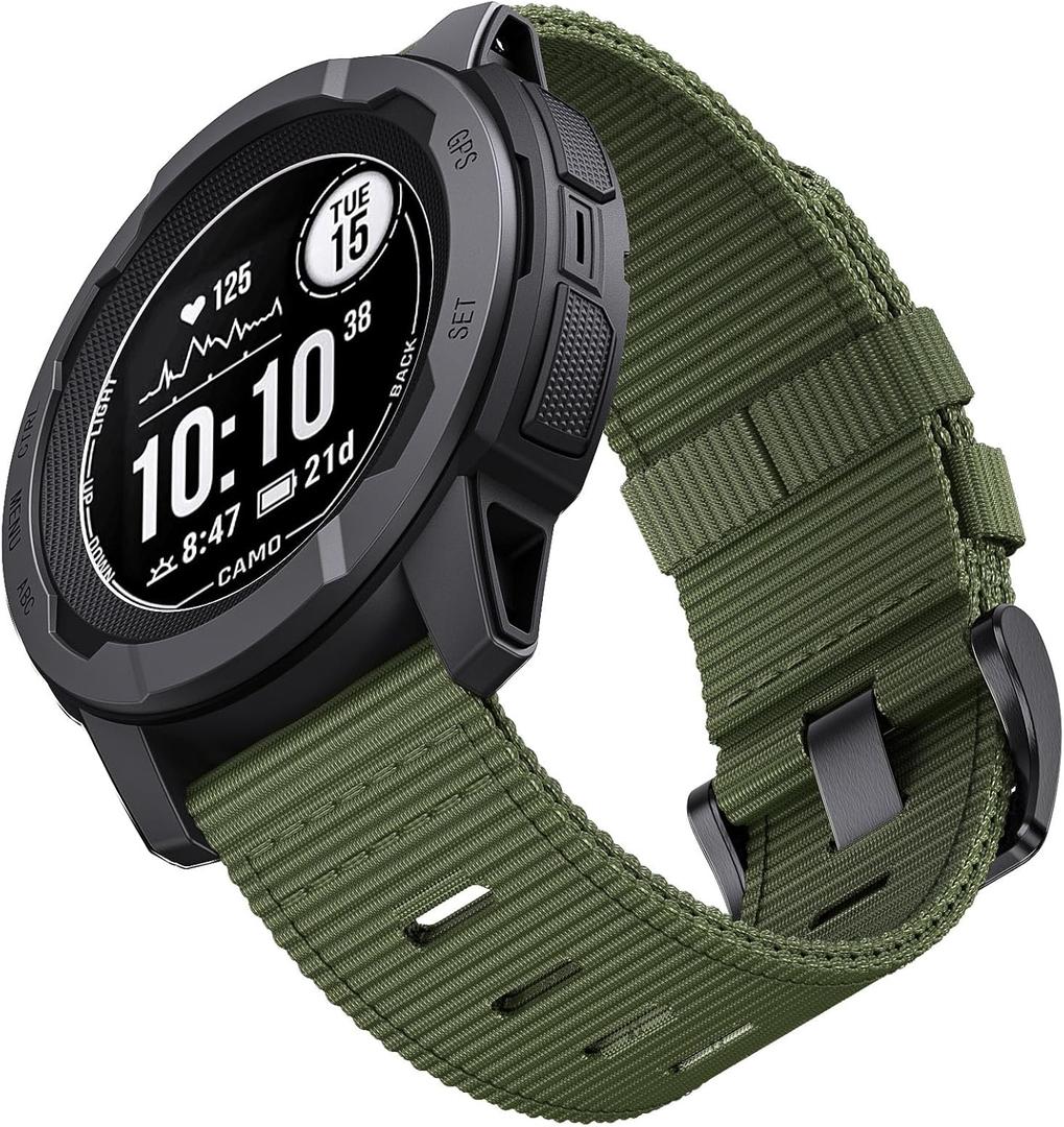 for Garmin Instinct Watch Band, Rugged Nylon Replacement Strap for Instinct 2 Instinct 3 45mm, Compatible with Garmin Instinct Solar, Tactical, Tide Esports, Sport Outdoor Work Use Replacement Band