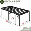 Yicensen 24 Inch High Twin Bed Frames with Rounded Corner Legs, Heavy Duty Metal Twin Size Platform Bed Frame No Box Spring Needed, Easy Assembly, Noise Free, Black