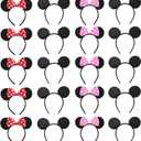 NEWTGAN 20 PCS Mouse Ears Headbands for Birthday Party Theme Park Costume Play Celebration for Boys and Girls (3color)