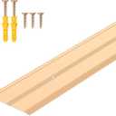 Raytano 36"L2.4"W 0.1"H Flat Profile Aluminum Floor Transition Strip, Metal Door Threshold for Carpet Wood Tile Vinyl Flooring Gaps, Indoor and Outdoor Doorway Decoration Protector(Golden,1pcs)