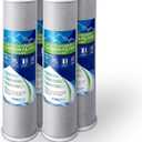 High Capacity Coconut Shell Carbon Block Water Filter 5 Micron Cartridge 4.5" x 20" for Universal Whole House System WELL-MATCHED with CB-45-2005, FC25B, FLTWH2045C02 and PRL-RCL (4 Pack)