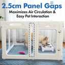 Clear Acrylic Dog Playpen Indoor, Expandable Size & Flexible Shape, Ideal for Small & Toy Dogs, White