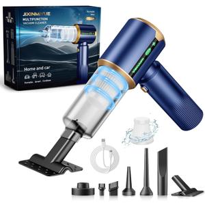 Car Handheld Vacuum Cordless: Car Vacuum Cleaner with 16000Pa Ultra-Strong Suction, Brushless Motor & HEPA Filter - Lightweight Design for Drivers and Office Workers - Blue