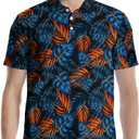 Golf Polo Shirts for Men Athletic Golf Polos Short Sleeve Performance Golf Shirts (L)