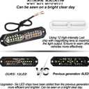 ASPL 8pcs Sync Feature Ultra Slim 12-LED Surface Mount Flashing Strobe Lights for Truck Car Vehicle LED Mini Grille Light Head Emergency Beacon Hazard Warning Lights (Amber/White)