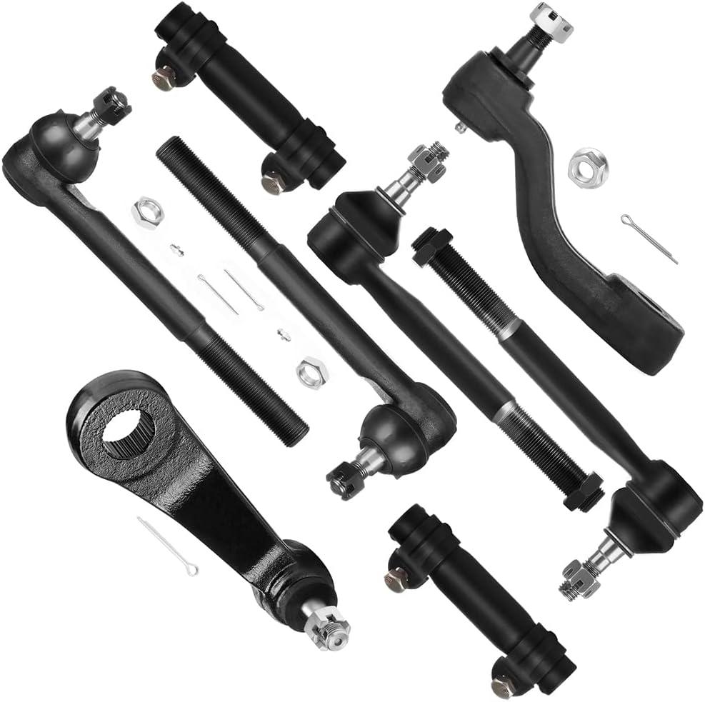 SCITOO 8pcs Front Suspension Kit Idler Arm Pitman Arm Inner Outer Tie Rod End Replacement for Chevy for GMC C1500 C1500 Suburban C2500 C2500 Suburban C3500 Tahoe Yukon