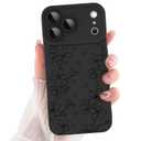 ZIYE Compatible with iPhone 17 Pro Max Case Flower Floral Pattern Black