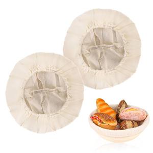 ABuff 2 Pieces Bread Proofing Basket Liner Cloth Cover Baking Dough Basket Cover Natural Rattan Banneton Proofing Sourdough Basket Cloth Liner for Bakery Home Baking (Round, 10 Inch)