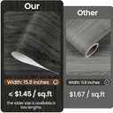 Peel and Stick Floor Tile-Wood Vinyl Flooring Roll Waterproof for Kitchen and Bathroom-15.8" x 118.1" Self Adhesive Laminate Flooring Stickers Cover 12.9 sq.ft (Gray)
