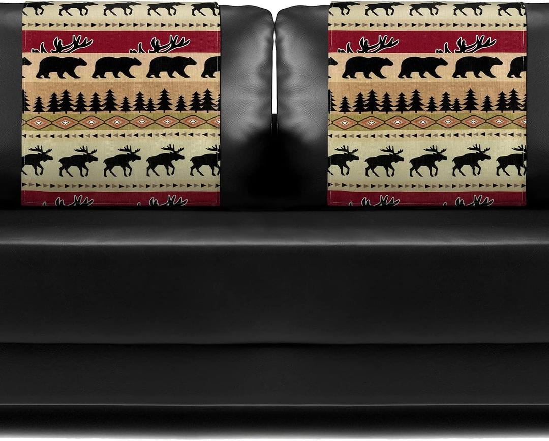 Tegeme Headrest Cover for Recliner Chair Recliner Headrest Protector Animal Style Sofa Covers Couch Protector Chair Head Cover for Sofa Furniture Protectors(2 Pieces)