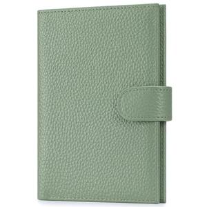 FREYAMIRA Passport Holder for Travel Women RFID Blocking Genuine Leather Passport Wallet with Card Slots, Zipper Coins Pocket, Cash Holder, Green
