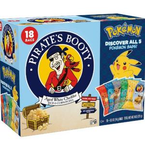 Pirate's Booty Aged Chips White Cheddar Puffs Snack Multipack Pokemon - 9oz/18ct, Pack of 3, Best By: 01/26/26