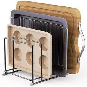 Cutting Board Organizer-1.6in Wide Kitchen Cutting Board Holder Stand for Pan,Baking Sheets, Cookie Sheets with 4 Slots,Baking Sheet Oragnizer(1PC-Large)