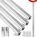 2 Pack 6ft x 2in Galvanized Square Sign Post with 7/16in Holes
