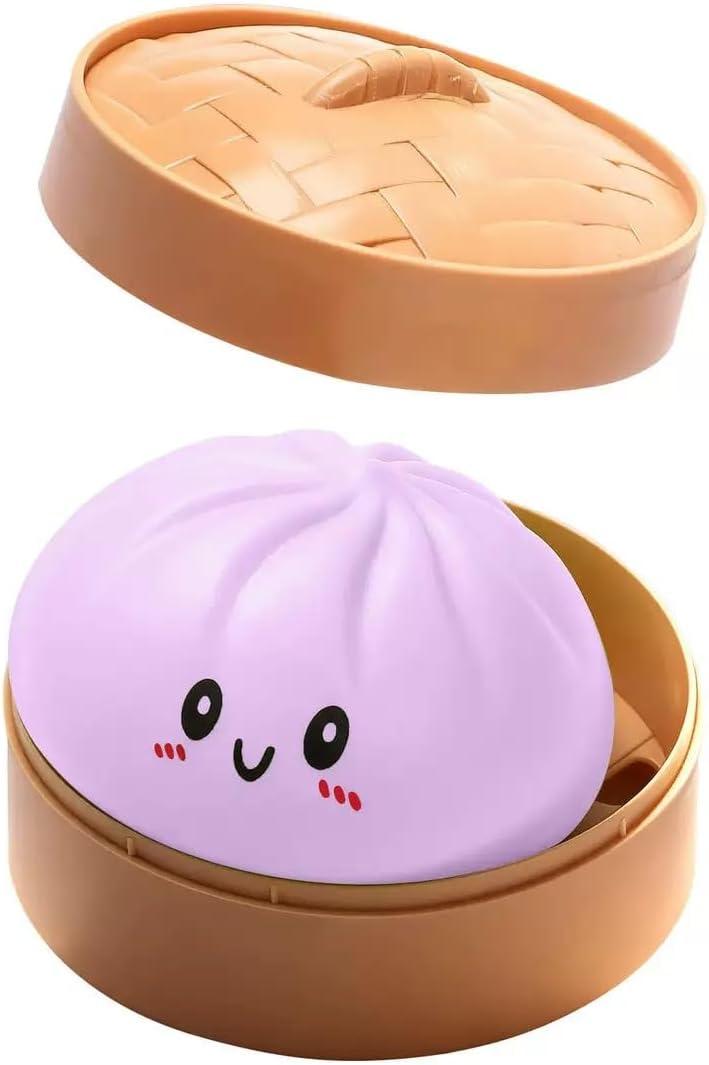 Dumpling Squishy Mystery Dumpling Squishy Stress Balls Fidget Sensory Toy Soft Squeeze Decompression Dough (Purple)