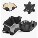 Khaby Lame Tortilla Bowl Pan Set, Easy to Use, Dishwasher Safe Plastic, Black, 4-Pack
