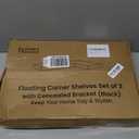 NATURE'S SOURCE Corner Floating Shelves with Invisible Brackets, Corner Shelves Wall Mounted Set of 3, Bedroom Bathroom Kitchen Living Room Office- Gothic Style 16.6" x 6" (Black)