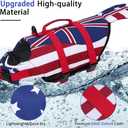 EMUST Mermaid Life Jackets for Dogs, Adjustable Ripstop Dog Life Vest for Water Safety Pet Life Vest with Rescue Handle Safety Vest for Swimming Pool Beach Boating, (L,FlagMermaid)