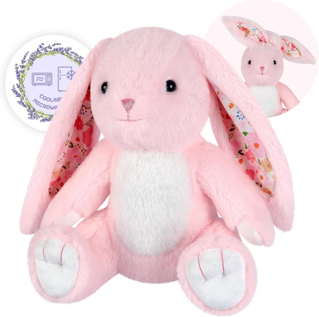 Heatable & Coolable Bunny Stuffed Animal, Microwavable Heating Pad Stuffed Animal for Soothing & Relaxation, Lavender Scented Bunny Plush Toy, Rabbit Gifts for Kids