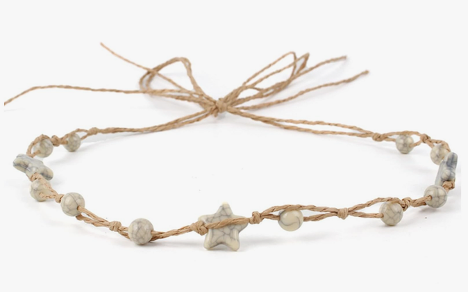 Hat Band for Cowboy Cowgirl, Turquoise Hand Made Replaceable Beaded Belt for Panama Fedora