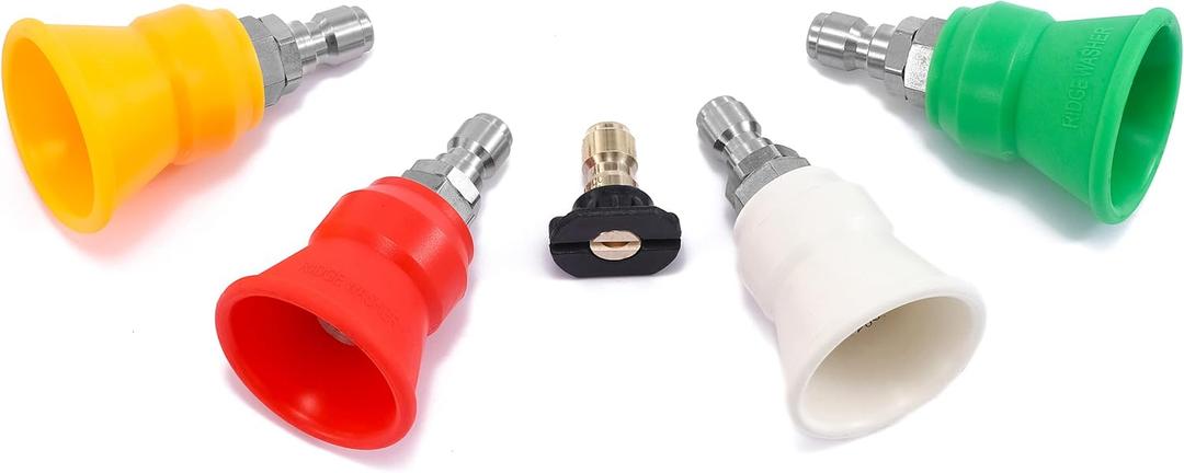 RIDGE WASHER Pressure Washer Nozzle Guard, Power Washer Nozzle Tips with Protector Holder, 5 Pressure Washing Tips with 1/4" Quick Connect, Orifice 4.0