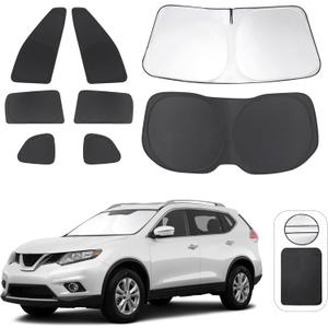TINGLU Window Shades for Nissan Rogue 2014-2020(NOT for Rogue Sport & 2021 Rogue 3rd Gen. T33) Accessories Full Windows Rear Triangular Windshield Sun Shade Sun UV Rays Privacy Protection 8PCS