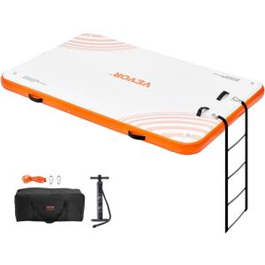 Inflatable Floating Dock Swim Air Platform, 6ft/8ft Inflatable Air Dock Platform Floating Island Raft with Non-Slip Surface, Island Raft Mat for Pool Beach Ocean