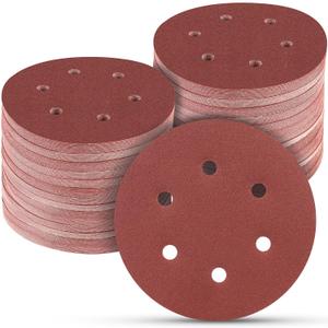 100 PCS 6 Inch Sanding Discs 240 Grit, 6 Hole Hook and Loop Sandpaper, Round Orbital Sand Paper Discs for Sander
