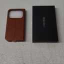 SHIELDON Genuine Leather Wallet Case for iPhone 17 Pro 6.3" 2025 | Flip Cover | Magnetic Closure | RFID Blocking Credit Card Holder | Kickstand | Shockproof Phone Cover | Retro Brown