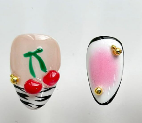 Luxury Press on Nails Short Almond Handmade 3D Unique Reusable ABS Material Fake Nails French Tip False Nails with Designs Flower Leopard Print Fall Glossy Glue on Nail Thick Acrylic Nail(S)