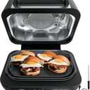 Ninja IG651 Foodi Smart XL Pro 7-in-1 Indoor Grill/Griddle Combo, use Opened or Closed, Air Fry, Dehydrate & More, Pro Power Grate, Flat Top, Crisper, Smart Thermometer, Black