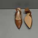 Mostrin Block Slingback Heels for Women Pointed Closed Toe Chunky Heels Office Work Shoes Women's Pumps for Business Casual (9.5, Brown)