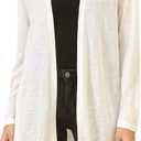 Woolicity Women's Long Cardigan Summer Lightweight Open Front Casual Long Sleeve Duster Trendy Thin Cardigan Sweaters (Medium, White)