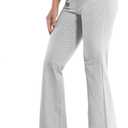 BUBBLELIME 29"/31"/33"/35"/37" 3 Styles Women's High Waist Bootcut Yoga Pants Basic/Side Pockets Tummy Control Workout Flared (Large, 90% Cotton_heathergray)