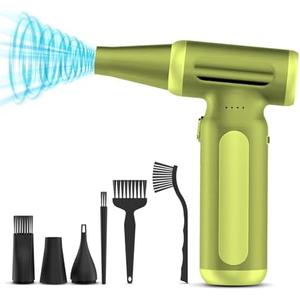 Electric Compressed Air Duster - 33,0000 RPM Rechargeable Cordless Turbo Blower, Portable Air Blower Gun for Cars, PC, Keyboard, Home & Outdoor Dust Cleaning (Replaces Compressed Air Cans) (Black)